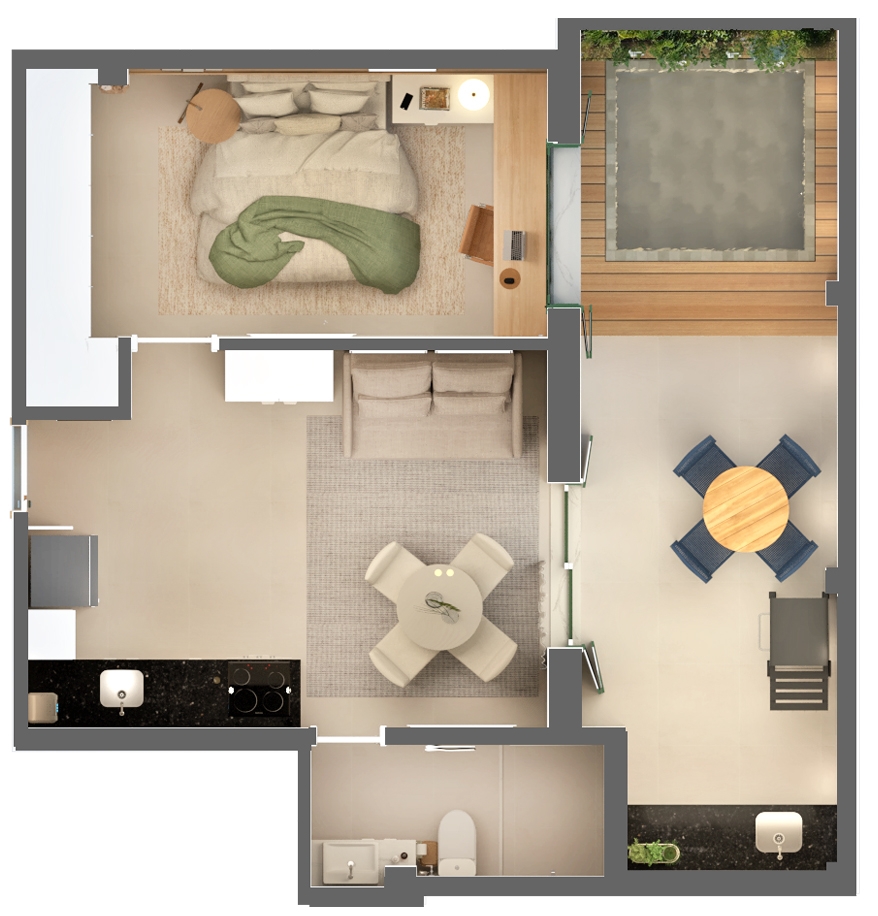 Apartamento Garden com 1 Quartos e 1 banheiros à Venda em Copacabana!!! 58,04m²